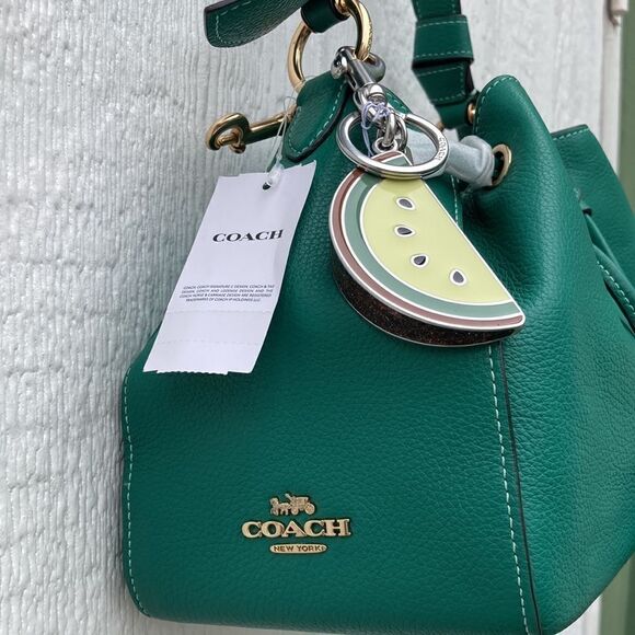 Coach Limited SET Shoulder & Crossbody Purse, Bag With Melon Slice Charm Leather - Picture 3 of 10